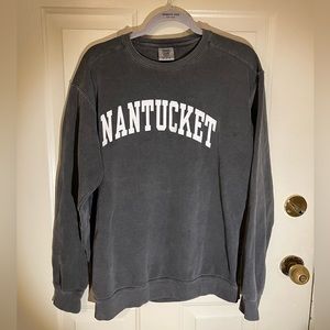 Nantucket Comfort Colors Crewneck Sweatshirt Men’s Medium Grey Logo Comfortable